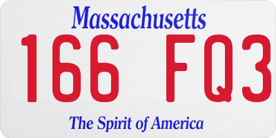 MA license plate 166FQ3