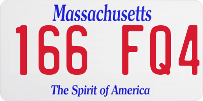 MA license plate 166FQ4