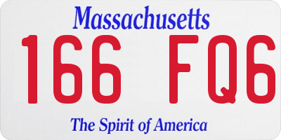 MA license plate 166FQ6