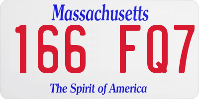 MA license plate 166FQ7