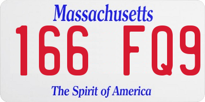 MA license plate 166FQ9