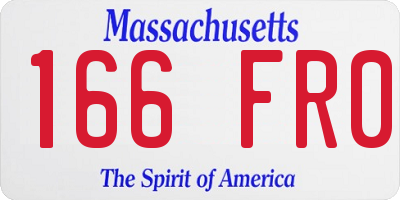 MA license plate 166FR0