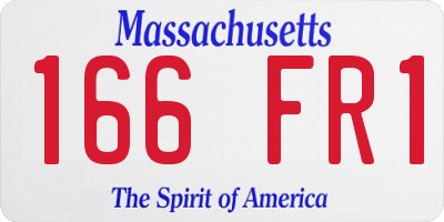 MA license plate 166FR1