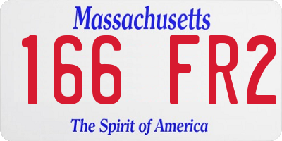MA license plate 166FR2