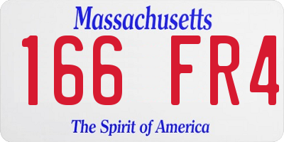 MA license plate 166FR4