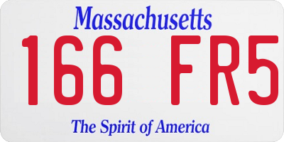MA license plate 166FR5