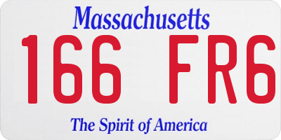 MA license plate 166FR6
