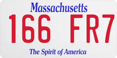 MA license plate 166FR7