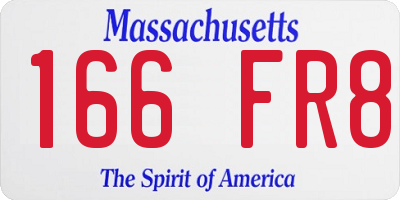 MA license plate 166FR8
