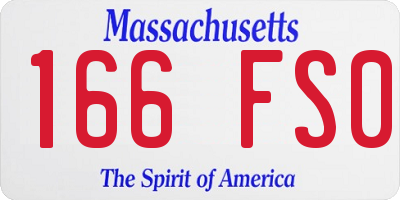 MA license plate 166FS0