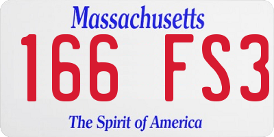 MA license plate 166FS3