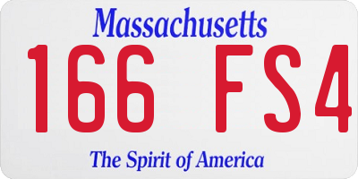 MA license plate 166FS4