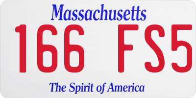 MA license plate 166FS5