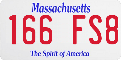 MA license plate 166FS8