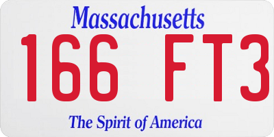 MA license plate 166FT3