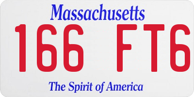 MA license plate 166FT6