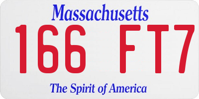 MA license plate 166FT7