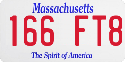 MA license plate 166FT8
