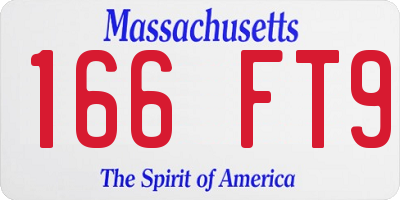 MA license plate 166FT9