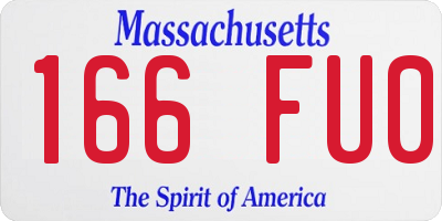 MA license plate 166FU0