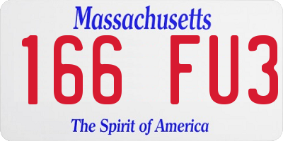 MA license plate 166FU3