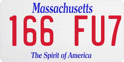 MA license plate 166FU7