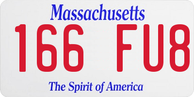 MA license plate 166FU8