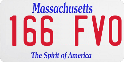 MA license plate 166FV0