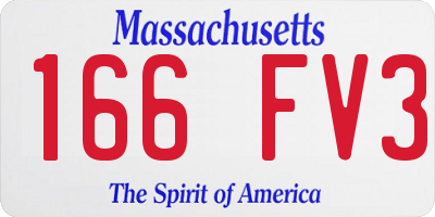 MA license plate 166FV3