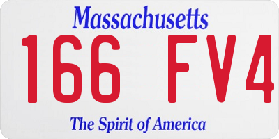 MA license plate 166FV4
