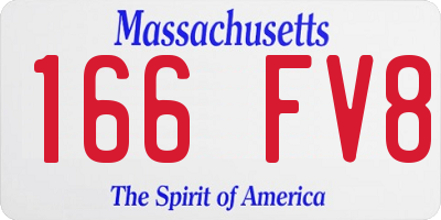 MA license plate 166FV8