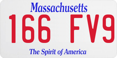 MA license plate 166FV9