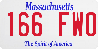 MA license plate 166FW0