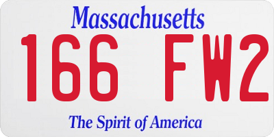 MA license plate 166FW2
