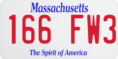 MA license plate 166FW3