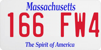 MA license plate 166FW4