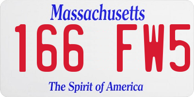 MA license plate 166FW5