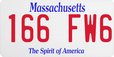 MA license plate 166FW6