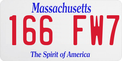 MA license plate 166FW7