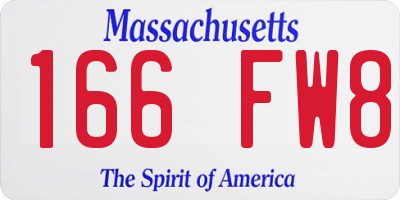 MA license plate 166FW8