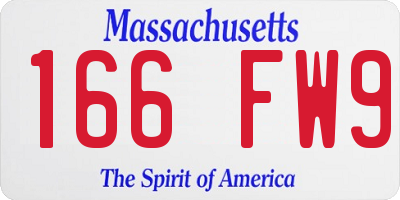 MA license plate 166FW9
