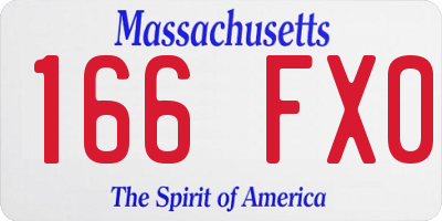 MA license plate 166FX0