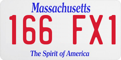 MA license plate 166FX1