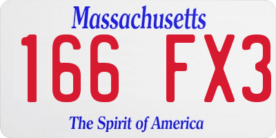MA license plate 166FX3