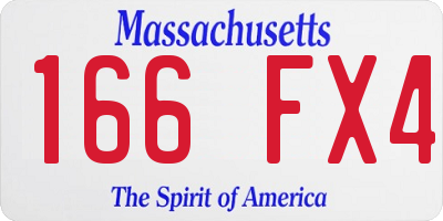 MA license plate 166FX4