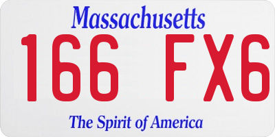 MA license plate 166FX6
