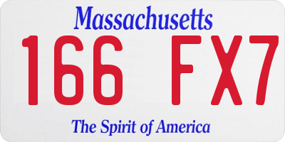 MA license plate 166FX7