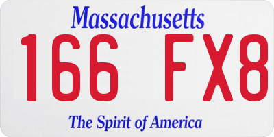 MA license plate 166FX8