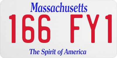 MA license plate 166FY1