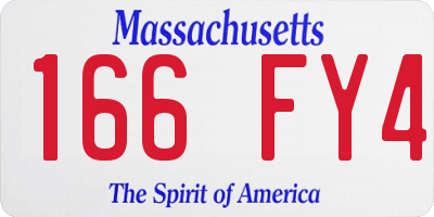MA license plate 166FY4